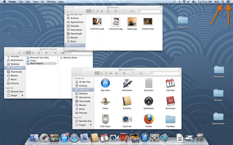 tampilan desktop pada OS X