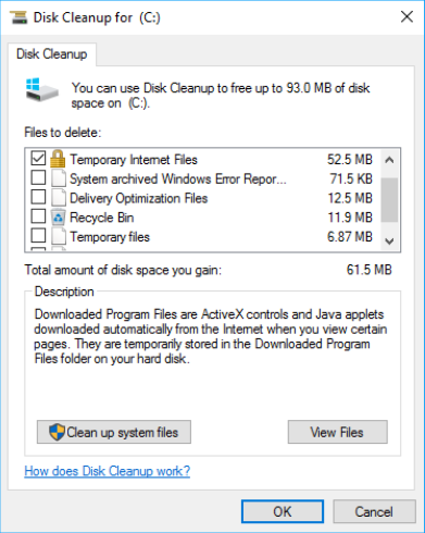 menggunakan aplikasi disk cleanup