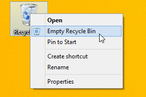 mengosongkan recycle bin