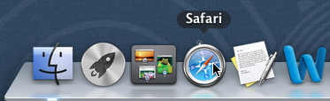 在程序坞上打开Safari浏览器