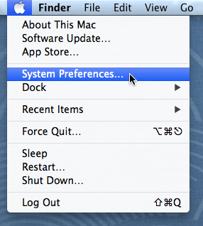 opening the System Preferences on OS X