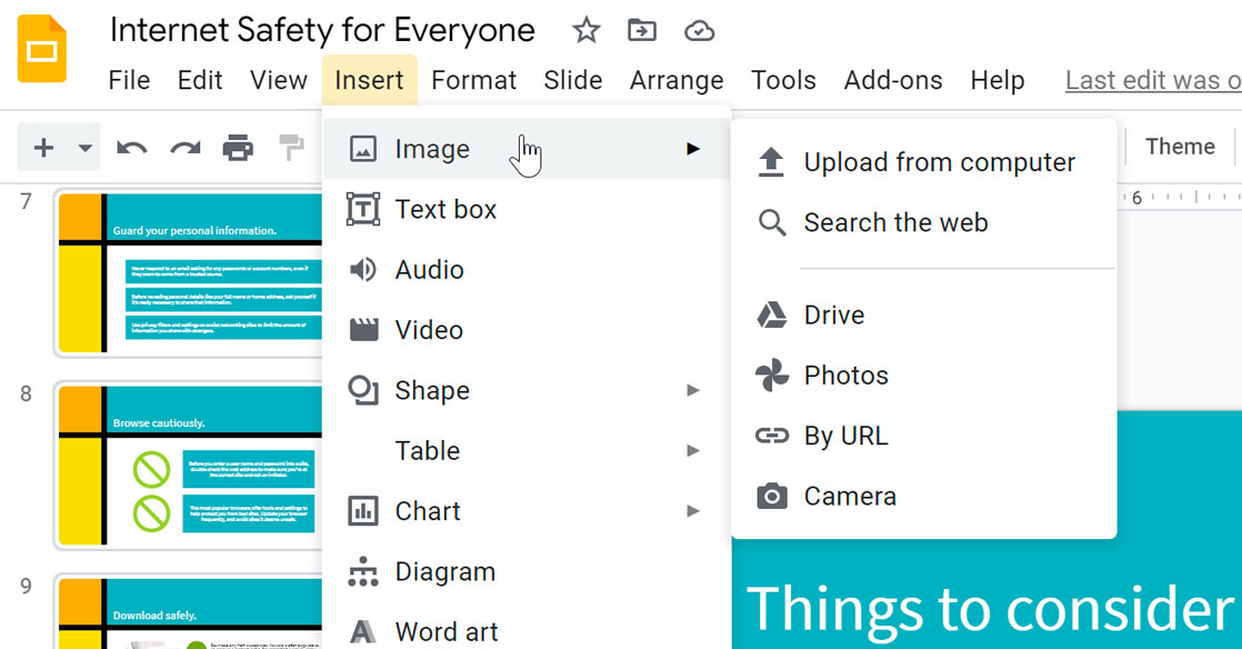 Google Slides: Adding Pictures and Shapes