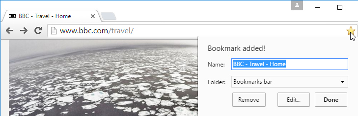 bookmarking a webpage