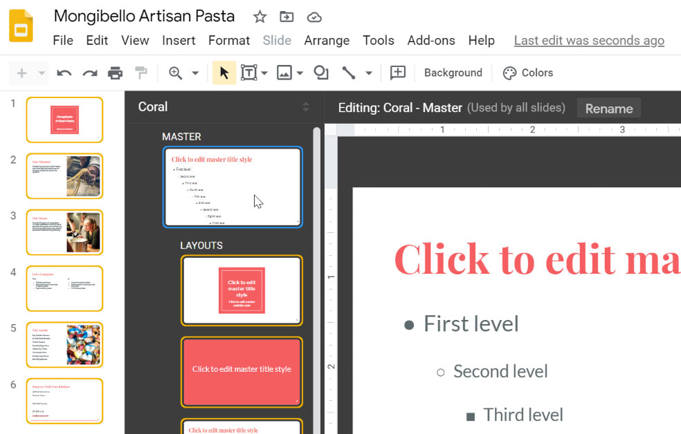 Google Slides: Editing Master Slides and Layouts