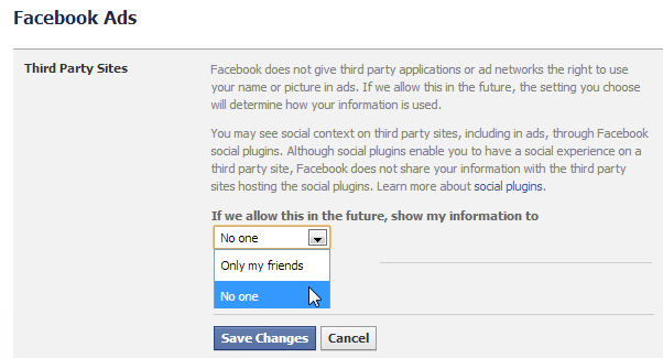 changing Facebook ad settings