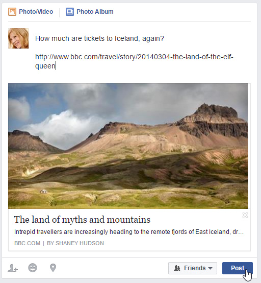 sharing a link to a website