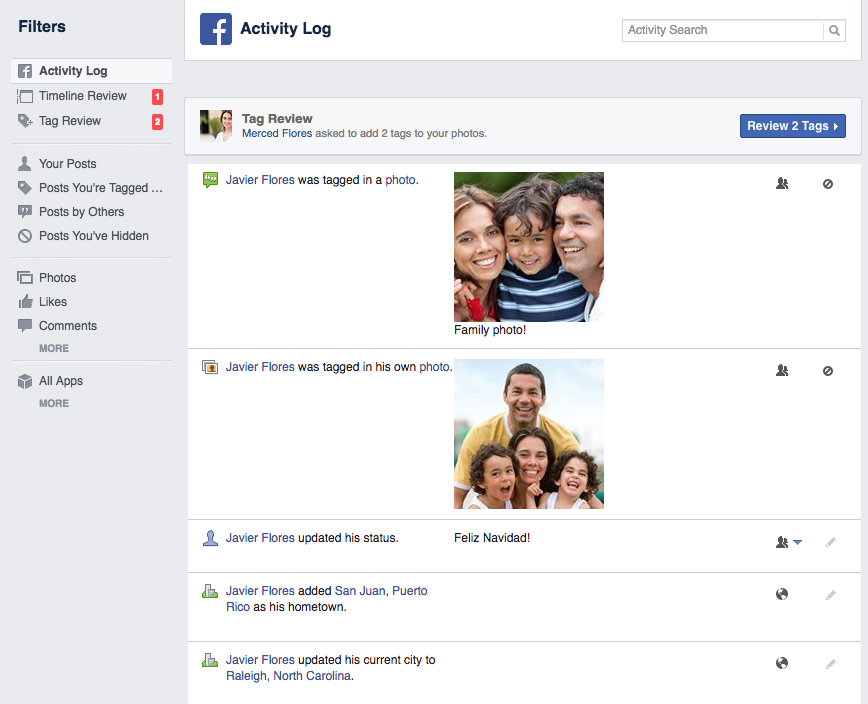 Using Facebook's privacy settings