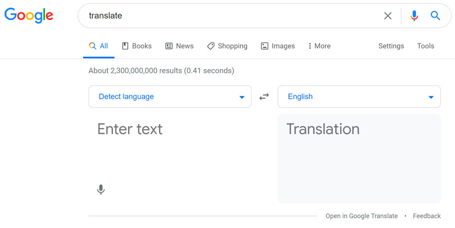 google translate text