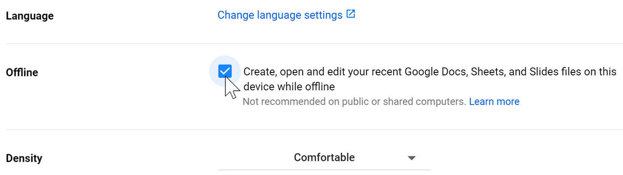 how to use google docs offline on computer