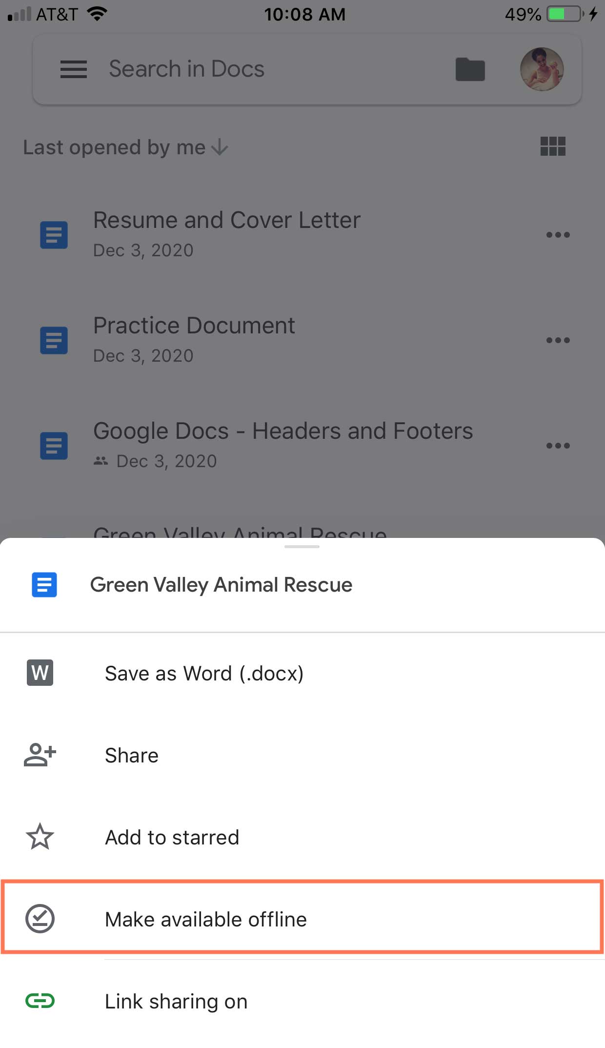 google doc offline extension