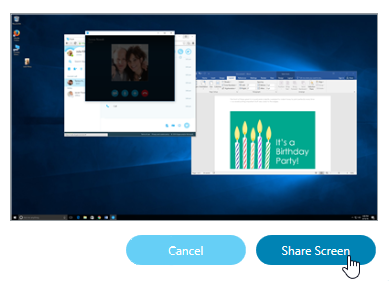 skype screenshare tablet