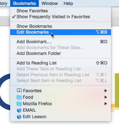 how to create a bookmark folder in safari