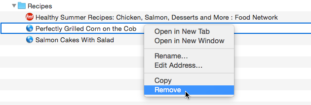 editing bookmarks in safari