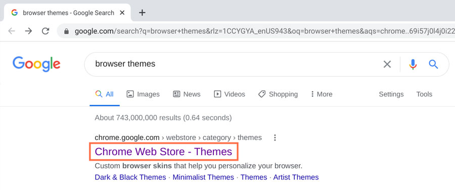 Chrome Web Store Themes