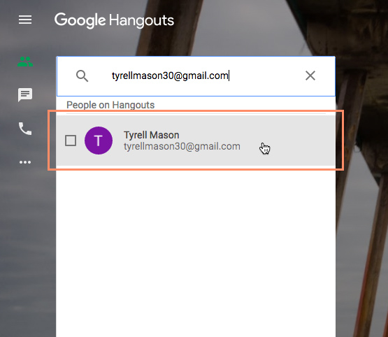 selecting a suggested name after typing email address