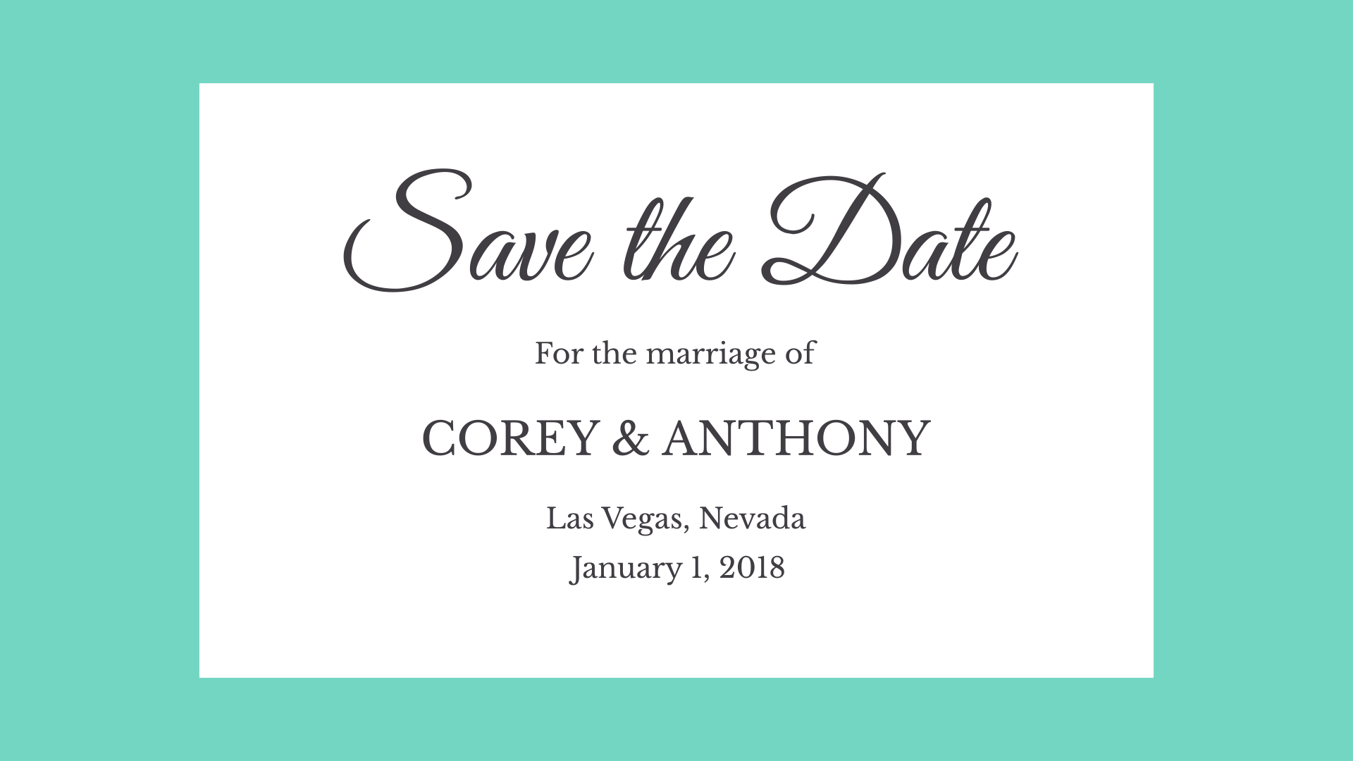 save the date postcard