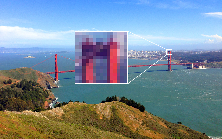 Image showing pixels in a digital photo