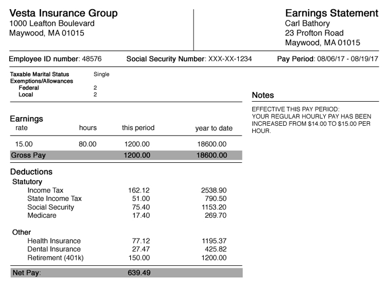 Understanding A Pay Stub Worksheet