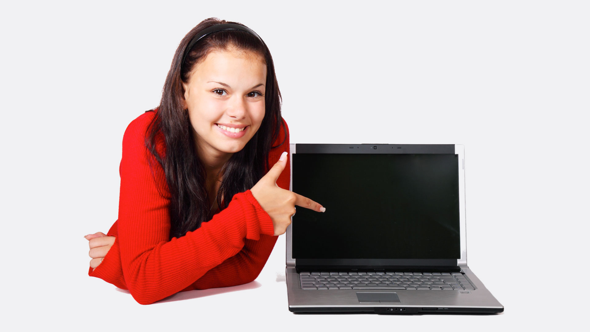 chica con laptop