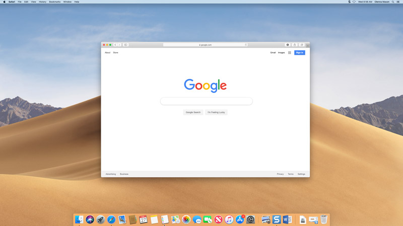 screenshot of Safari opened