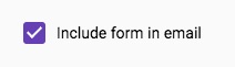 include form in email option