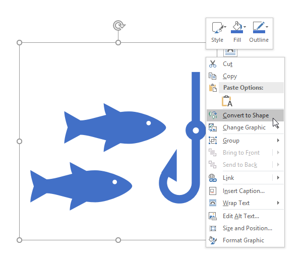 powerpoint convert image to shape