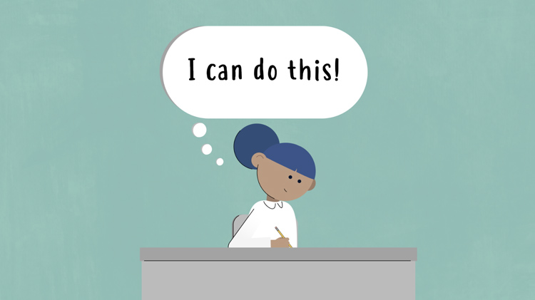illustration of a woman thinking, "I can do this!"