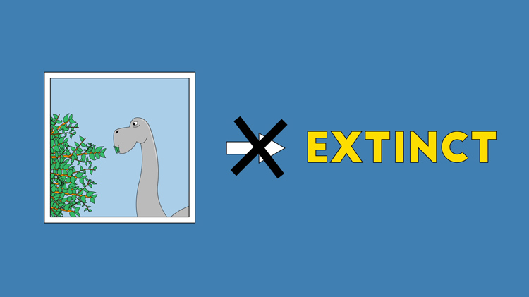 illustration showing that extinction was not caused by some dinosaurs being vegetarians