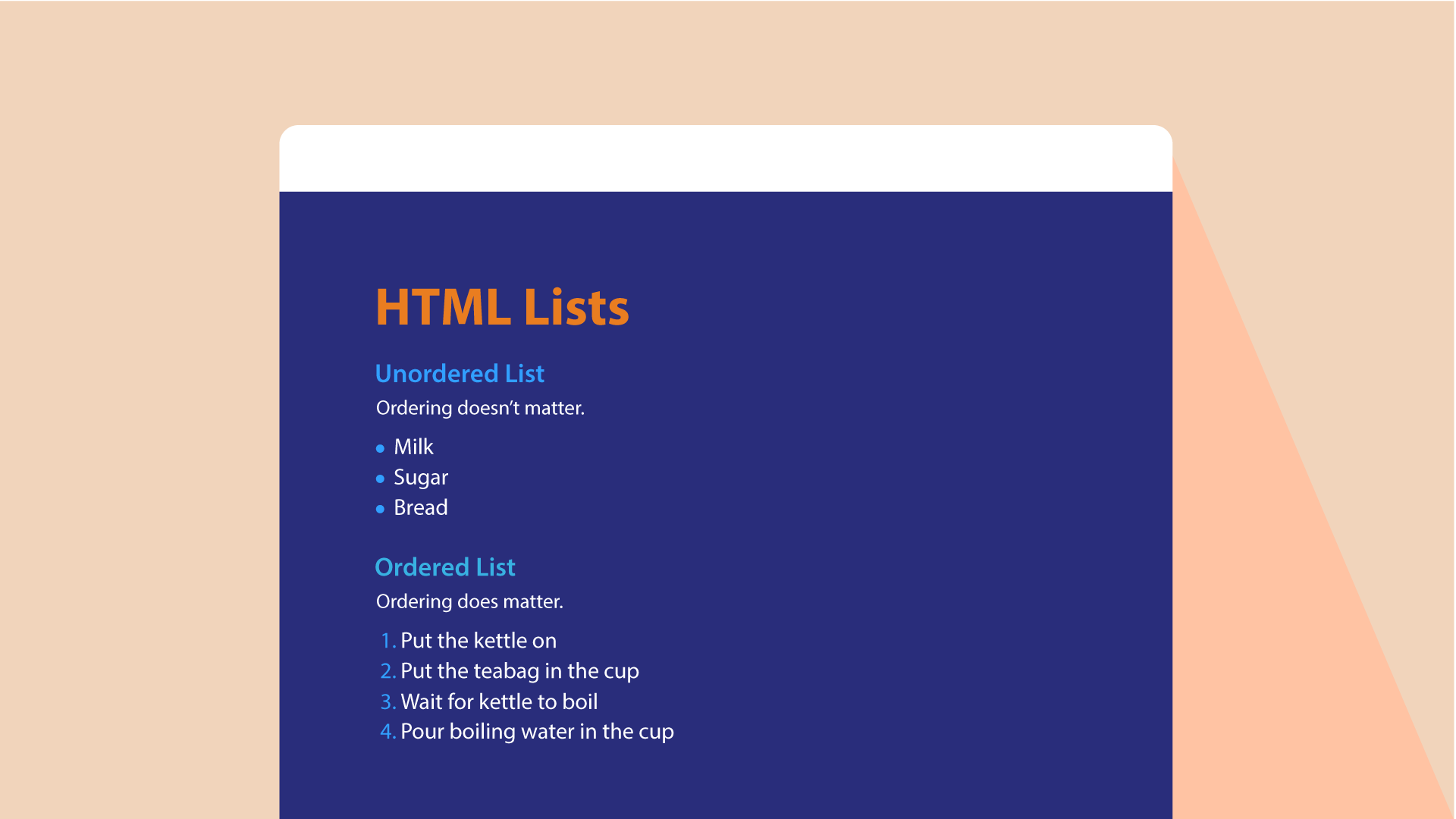 indtil nu Monarch Absay Basic HTML: Lists in HTML