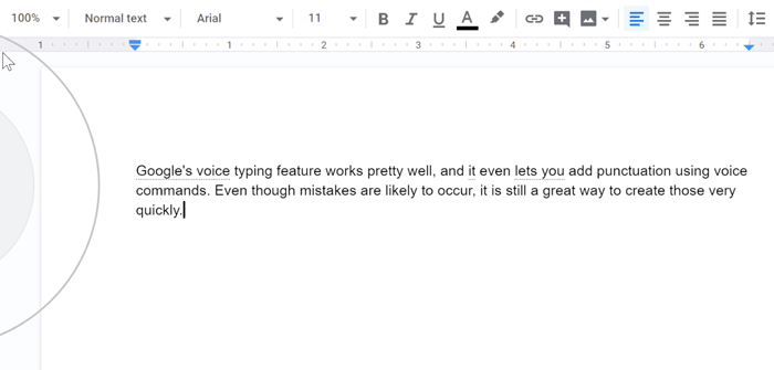 how to use google docs voice typing