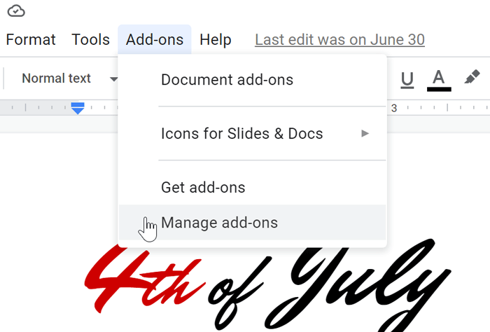 clicking manage icons