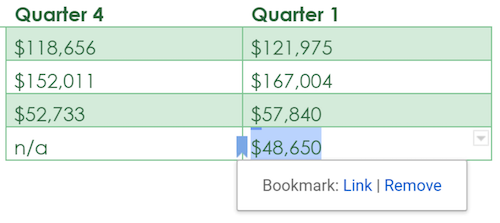 A bookmark appears to the left of the statistic within the table.