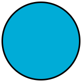 square div with a 50 percent border radius, creating a circle
