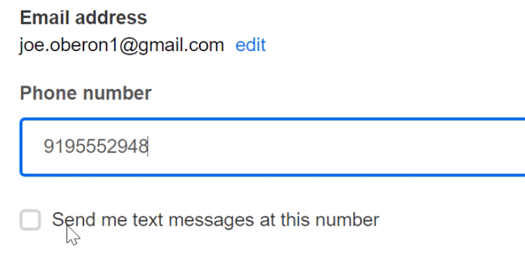 adding a phone number