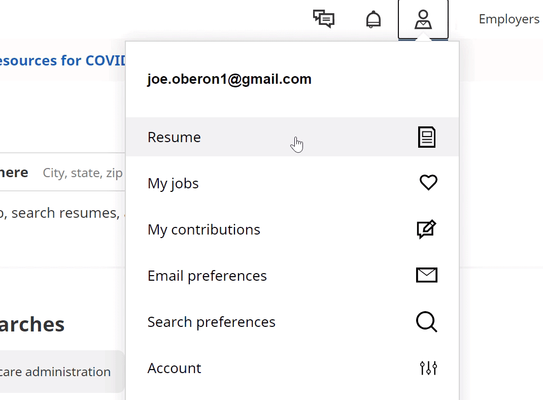 clicking resume
