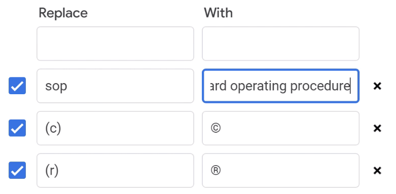 typing the with field