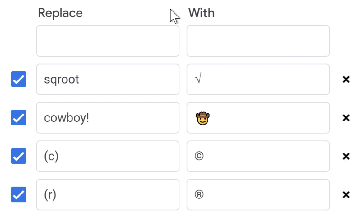 use unicode symbols