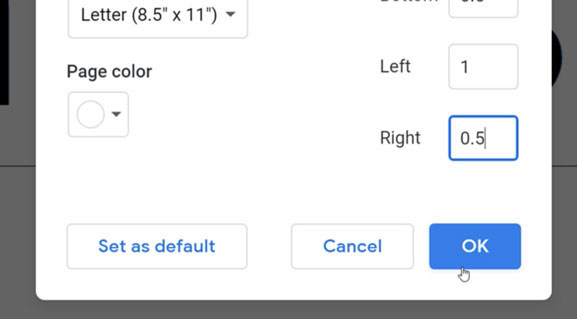 Google Docs: Adjusting Margins