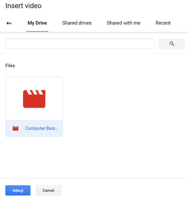 looking at the Google Drive option