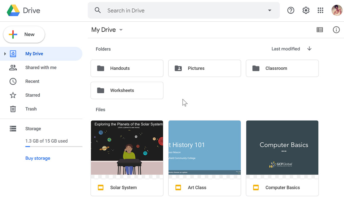 opening Google Drive