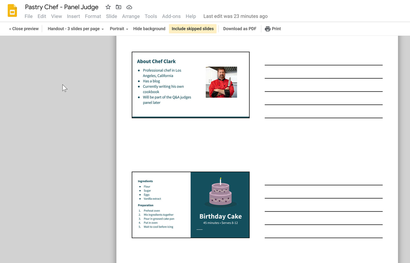 Google Slides Printing and Creating PDF Files