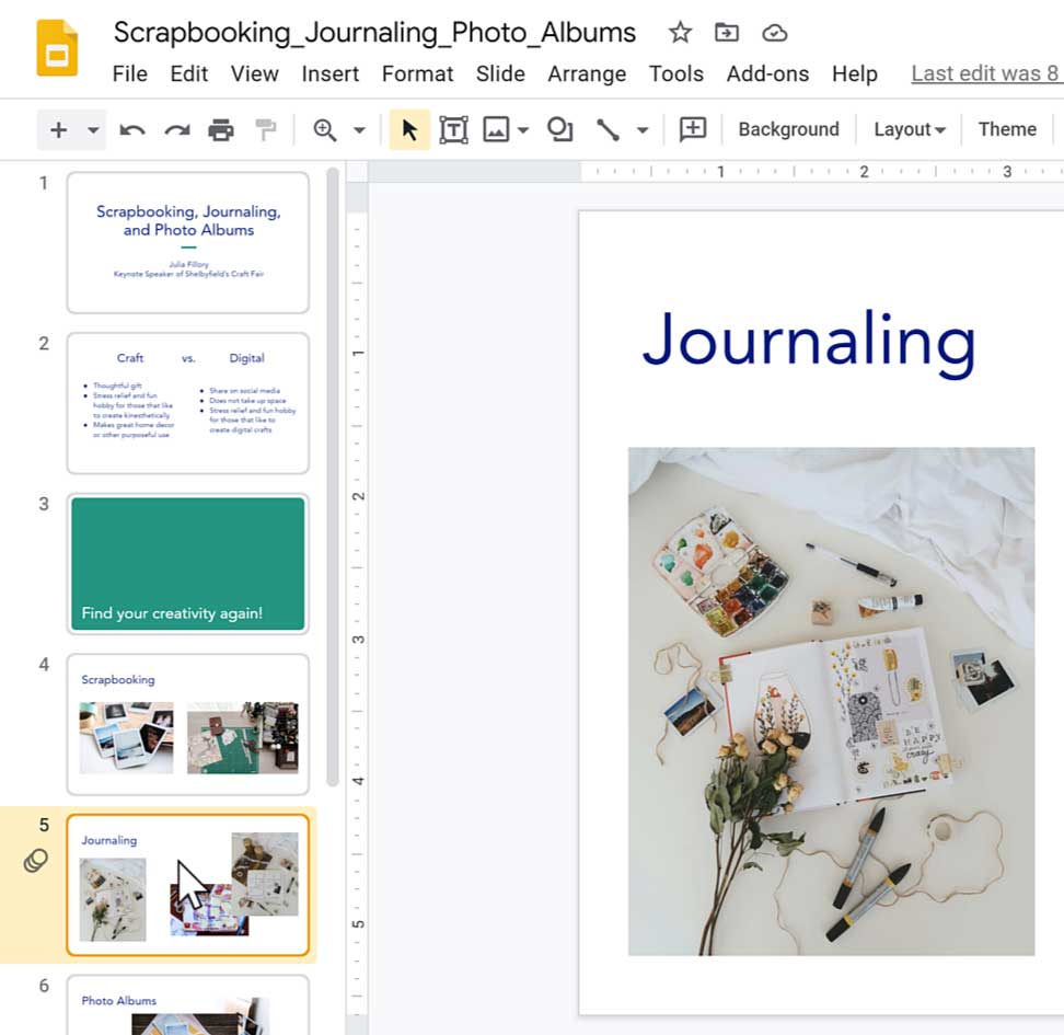 Google Slides Arranging Objects