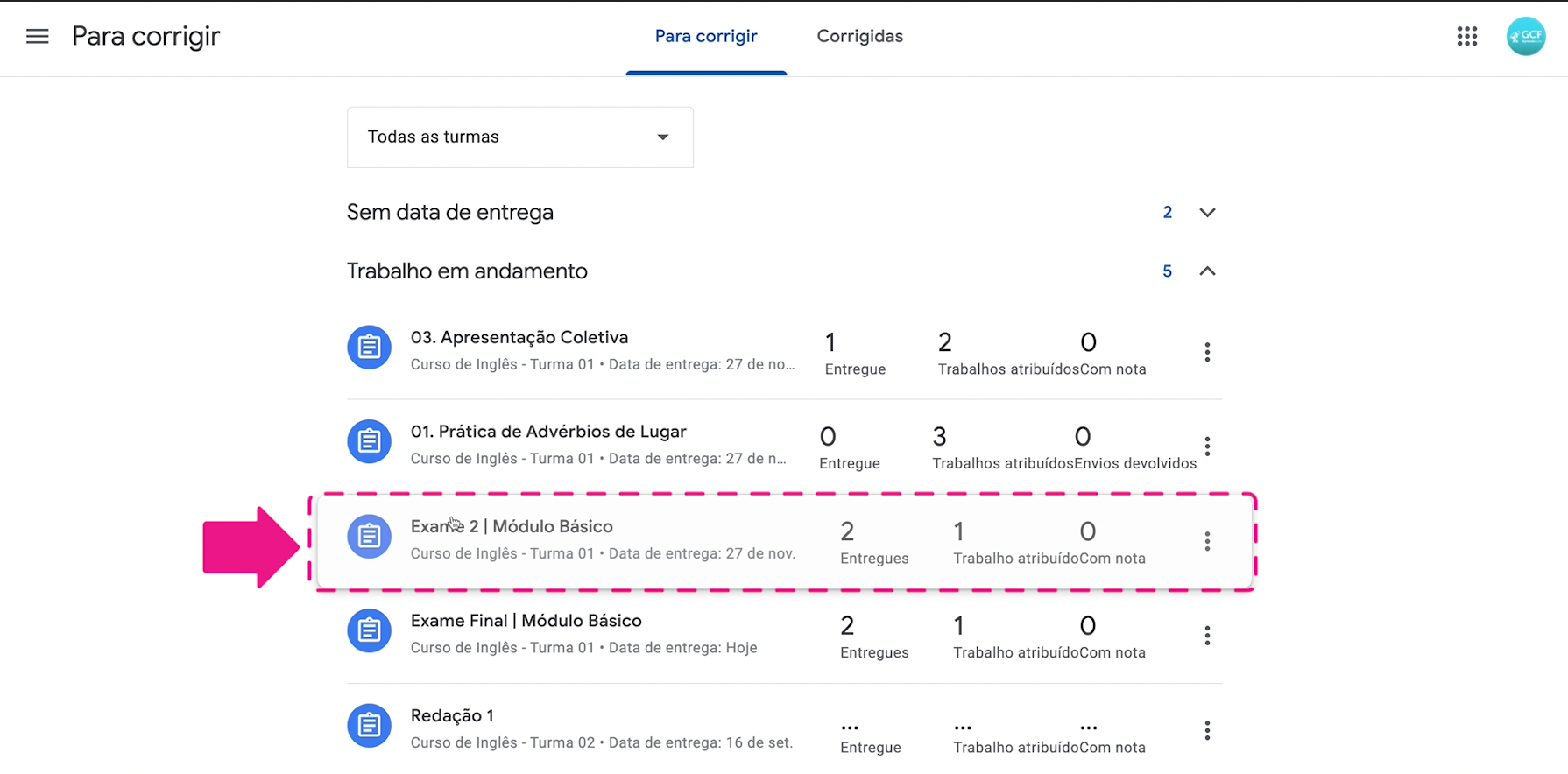 Como corrigir exames no Google Forms integrado ao Google Sala de Aula 3