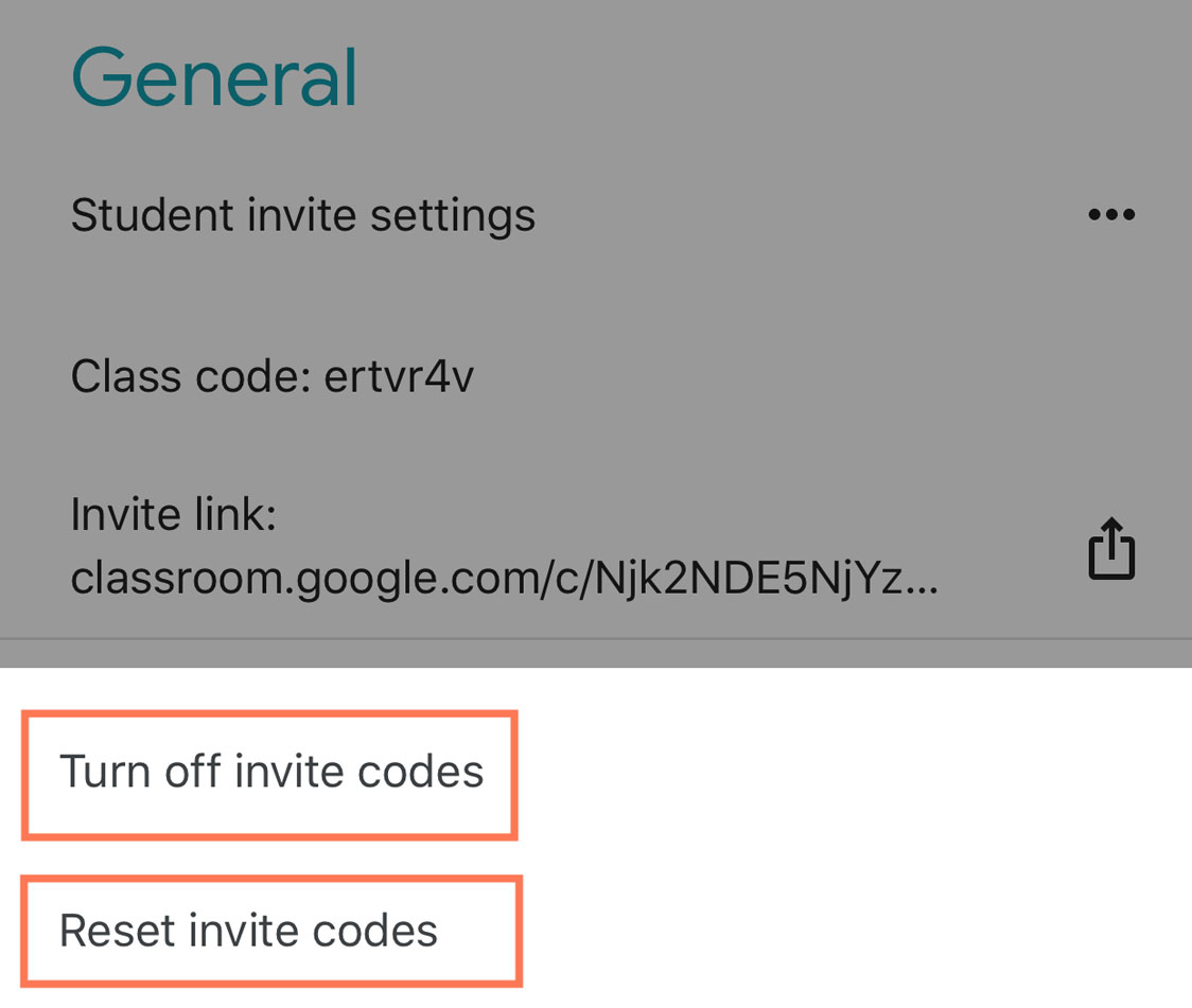 viewing Student invite settings