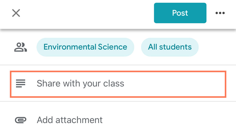 tapping the Share with your class field