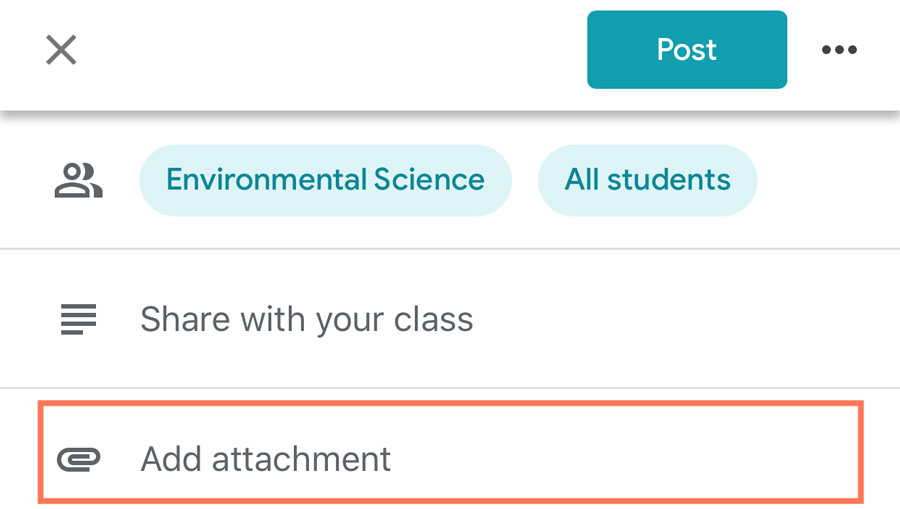 tapping Add attachment