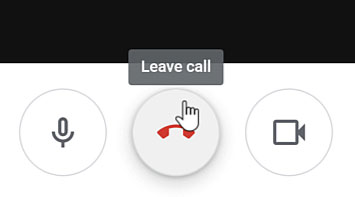 clicking the Leave call button