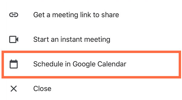 tapping Schedule in Google Calendar