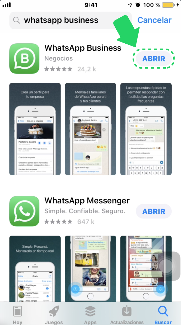 ¿Cómo abrir WhatsApp Business en iOS?