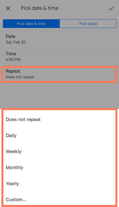 creating a repetitive reminder